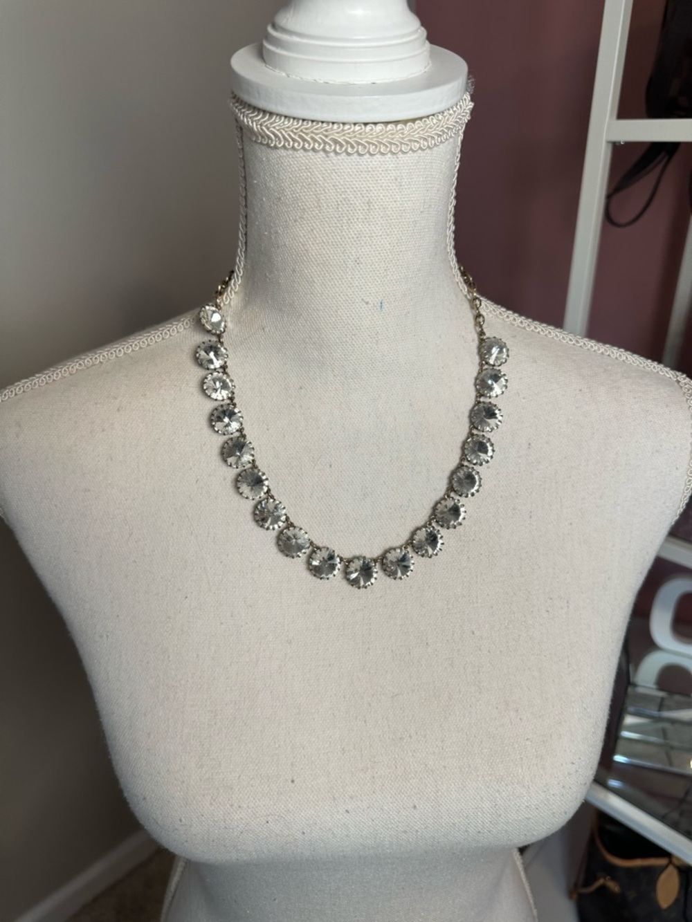 J. Crew Faux Diamonds Station Necklace in Silver Tone